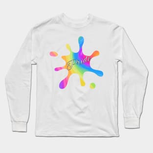 Pride Rainbow Paint Splatter Long Sleeve T-Shirt